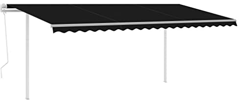 Automatische Markise mit LED & Windsensor 5x3,5 m Anthrazit - Pulverbeschichtetes Aluminium & 100% Polyester - Perfekt für Terrasse & Garten