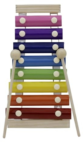 XPJYUA Xylophon Musikinstrument Holzrahmen Xylophon Größe Glockenspiel bunt