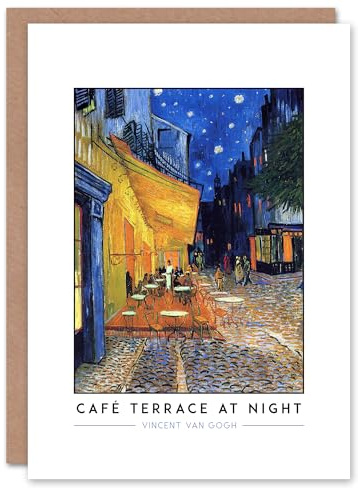 Artery8 Vincent Van Gogh Café Terrace At Night Place Du Forum Greeting Card – Famous Night Scene Art Card
