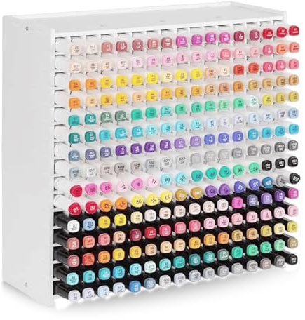 Markerhalter, 240 Stifte Organizer Schreibtisch, Stifthalter für Schreibtisch Aufbewahrung Bleistifte Buntstifte Marker Pen Kleine Künstler Schminktisch Aufbewahrungsbox aus Plastik für Zuhause Schule