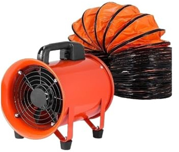 OPFVUJIKX Gebläse, Industrieller Abluftventilator, Lüftungsventilator, Abluftgebläse mit 10 m PVC-Schlauch for Lager, Fabrik, Küche Geräuscharm(8 inch)