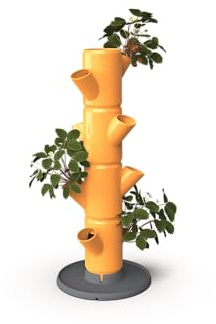 GUSTA GARDEN Sissi Strawberry Erdbeerbaum Starter Honey - Hochbeet System Erdbeeren mit Standfuß - für Garten & Balkon - 77cm Höhe - 10L Erdvolumen