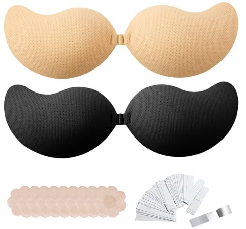 Richaa BH zum Aufkleben, 2 Paar Klebe-BH für Frauen, beige, C