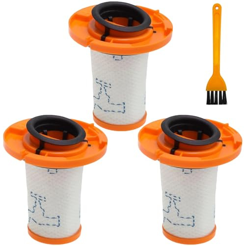 ZR009014 Ersatzfilter für Rowenta X Force Flex 13.60 12.60 14.80 16.60 Akku-Staubsauger, 3 HEPA-Filter, 1 Reinigungsbürste
