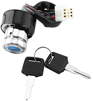 Dioche Bici Elettrica 6 Interruttore di Accensione Universale per Moto Spina a 9 Pin a 6 Fili con 2 Chiavi - Design TPST Durevole Facile Installazione