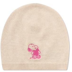 CODELLO X Peanuts leichte Feinstrickmütze mit Snoopy-Stickerei, Beige