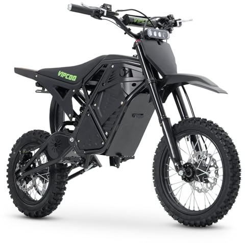 VIPCOO H3 Electric Dirt Bike for Adults/Teens.220N·M Electric Dirt Bike.48V 23AH Detachable Battery Range 60KM.14/12 All-Terrain Tyres.Front and Rear Dual Suspension System