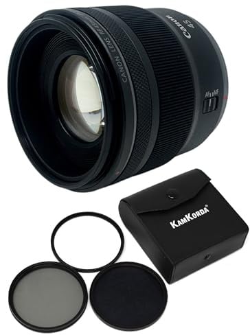 KamKorda Lens Filter Kit 67mm + RF 45mm f/1.2 STM Camera Lens, RF-Mount Lens/Full-Frame | f/1.2 Maximum Aperture, Compact, Lightweight Prime Lens, STM Stepping AF Motor + 2 Year Warranty