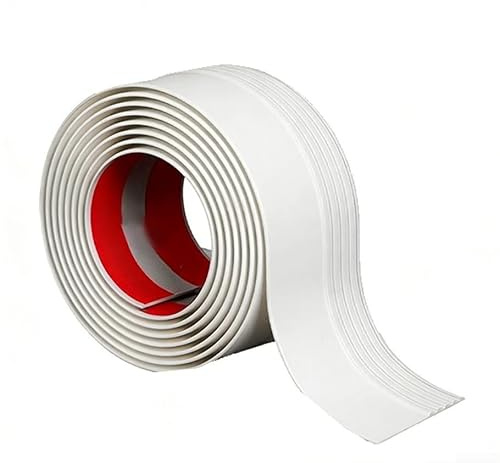 Boden-Übergangsstreifen, PVC, für Laminat, Teppich, Fliesen, Bodennähte, 5 cm x 1,5 m, Kantenabdeckung, Zierleiste zwischen Vinyl, Hartholz und Fliesenböden (weiß, 1 m Packung)