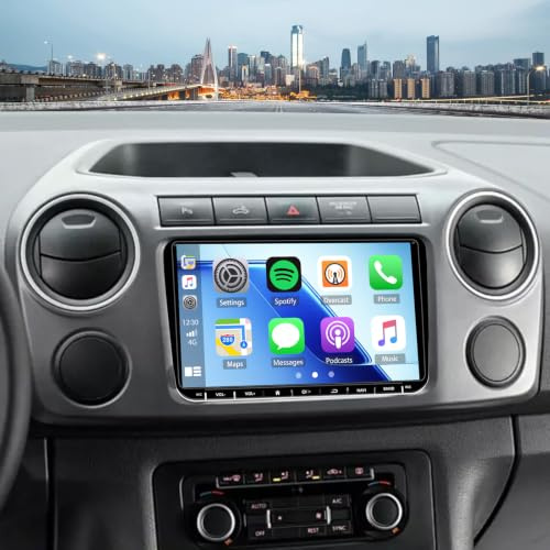 2+32G Autoradio mit Carplay Android Auto für VW Amarok 2011-2016 | 9-Zoll Auto Radio Touch Display mit GPS WIFI FM Bluetooth SWC 4Led Backup Camera Rückfahrkamera