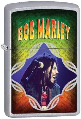 Zippo 60002675 PL Bob Marley Feuerzeug, Chrom, silber, 6 x 4 x 2 cm