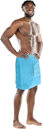 normani Saunakilt Saunatuch für Herren 100% Bio Baumwolle mit praktischem Schnellverschluss Oeko-Tex® 100 Farbe Türkis