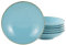 CreaTable 22 cm, Blue, 22061, Serie Nature Collection, 6-teiliges Geschirrset, Suppenteller aus Steinzeug, spülmaschinen-und mikrowellengeeignet, Qualitätsproduktion