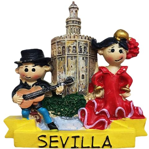 Sevilla España 3D Imán de nevera turístico, regalo de recuerdo para el hogar y la cocina, pegatina magnética de Sevilla colección de imanes para refrigerador