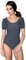Aquarti Damen Ballett Trikot Kurzarm Gymnastik Tanz-Body, Farbe: Graphit, Größe: 36