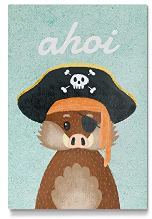 artboxONE Galerie-Print 120x80 cm AHOI Wildschwein! hochwertiges Acrylglas auf Alu-Dibond Bild - Wandbild von Line