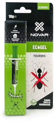 NOVAR ECOGEL Hormigas | Eficacia Profesional | Jeringa 10gr Ecopack | 1 Unidad | Caja de cartón (4301)