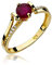 Damen Ring mit Granat 585 14k Gold Gelbgold Edelstein Diamanten Brillanten