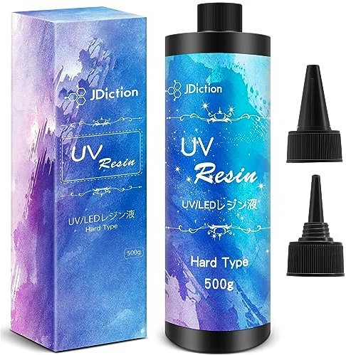 JDiction UV Resin, 500g Ultraviolet Epoxy Resin Super Crystal Clear Hard Glue Solar Cure Sunlight Activated Resin for Handmade Jewelry, DIY Craft Decoration, Casting and Coating