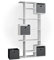 Vicco Raumteiler Cube, stehendes Bücherregal, Weiß, 92 x 187.5 cm mit 2 Faltboxen