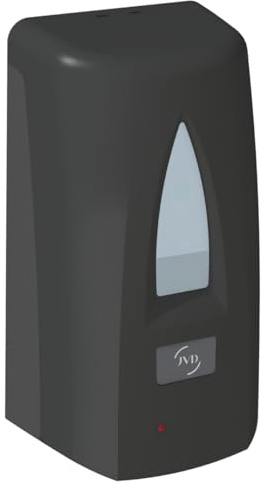 JVD Yaliss Distributeur de Savon Gel Automatique Noir, 1L, Montage Mural - Noir Mat - Compatible Savon Gel - Automatique Via Infrarouge - Anti-vandalisme