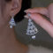 Sobeta Rotatable Christmas Tree Earrings, S925 Silver Needle Sparkling Heart Christmas Tree Snowflake Earrings for Women, Micro-inlaid Zircon Christmas Stud Drop Ear Studs Jewelry