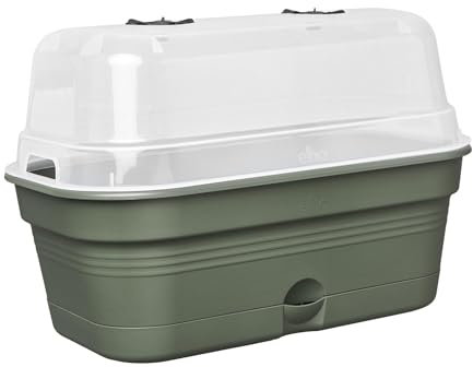 elho Green Basics Anzucht Schale Allin1 39 - Anzuchtset - 100% recyceltem Plastik - Ø 39.0 x H 15.2 cm - Grün/Laubgrün