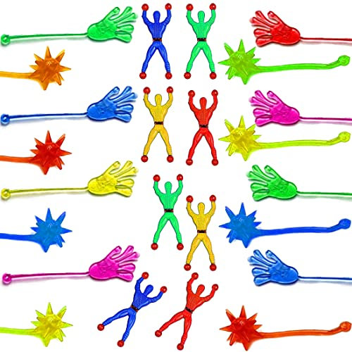 HONGECB Klatschhand Kinder Mitgebsel, Fenster Crawler Männer, Fensterkletterer Ninja, Klatschhand Glibber, Klebrige Wand Kletterer Spielzeug, 24 Stück