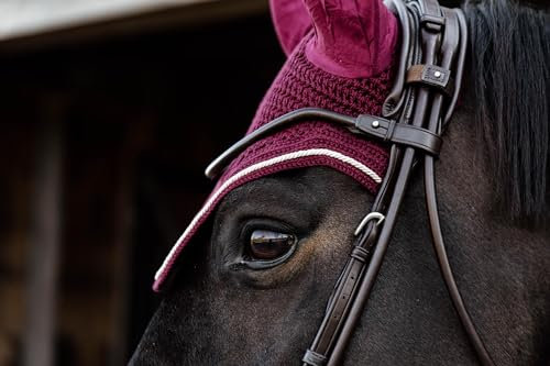 Kentucky Horsewear - Wellington Fliegenhaube - Samt - Bordeaux - Für Pferd