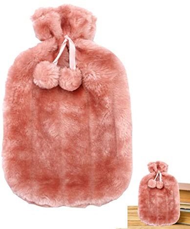 cottonwood Wärmflaschentuch | 2-Liter-Wärmflaschenbezug aus Kunstplüschpelz | Wärmflaschentuch hilft bei Muskelschmerzen, Menstruationsbeschwerden, 6-8 Stunden warm zu bleiben