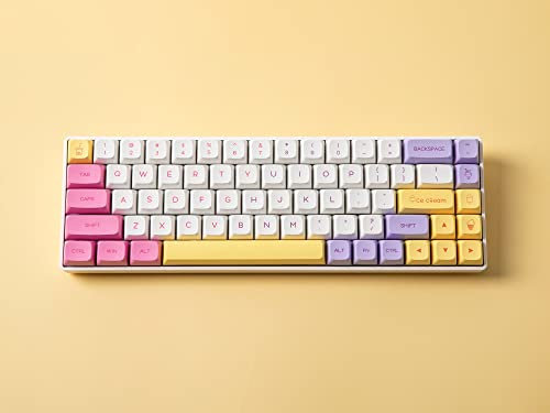 DucKey Custom Keycap Collection, XDA Profile Dye-Sub PBT Keycap For Mechanical Gaming Keyboard (Color : Ice cream)