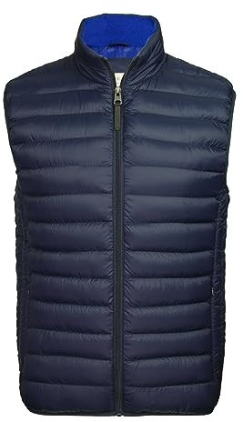 Xact Men's Funnel Neck Quilted Puffer Gilet/Bodywarmer, Mid-Weight Vest with Concealed Zipped Front Pockets (Sky Captain Navy) L