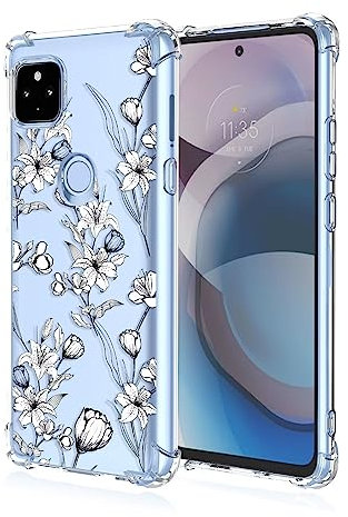 Topme Hülle für Google Pixel 4a 5G (6.2 Inches), Handyhülle aus Weichem TPU Silikon, Transparent, mit Gemaltem Muster - Blumen 8