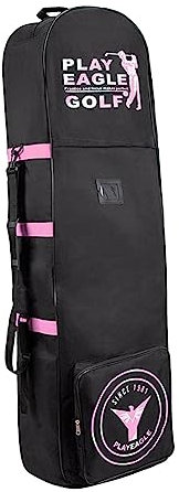 rockible Sac de Voyage de Golf pour compagnies aériennes Golf Club Bagages Sac Housse de Voyage de Golf avec roulettes pour, Rose