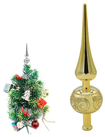 Tebinzi Weihnachtsbaumspitzen, Endverzierungen für Weihnachtsbaum, Überzug Glas Christbaumspitze, Christbaumschmuck Requisiten, saisonale Ornamente