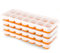 Airabc Eiswürfelform, 4er Pack Eiswürfelform mit Deckel, Eiswürfelform Silikon Platzsparend und Stapelbar Ice Tray Cube, LFGB Zertifiziert und BPA Frei Quadratische Eiswürfel einfach Herauszunehmen