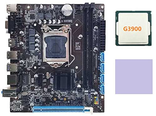 Koanhinn H110 Computer Motherboard Supporta LGA1151 6/7 Generation CPU Dual-Channel DDR4 Memory+G3900 CPU+Thermal Pad