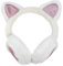 Cache Oreille Fille Fourrure Fille Mignon Cat Ears Peluche Protege Oreille pour Femme d'Hiver Chaud Earmuffs Mignonne Hiver Plein Air Sport Velo Ski Cadeaux Blanc