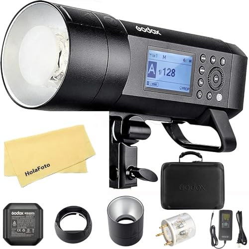Godox AD400 Pro Godox AD400Pro All-in-One Outdoor Flash Has 400ws Strong Power,12 Continuous Flashes in 1/16 Power Output, 0.01~1s Recycle Time, 30W LED Modeling Lamp,380 Full Power Pops