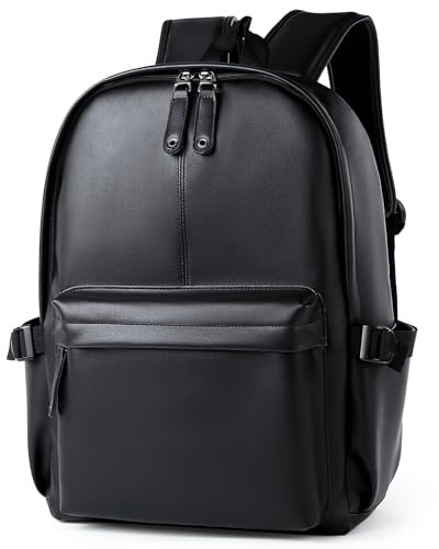 MATE ELAN Sac a Dos Homme Cuir, Sac à Dos Ordinateur 14 Portable Cuir,Sac a Dos Homme Femme Travail,Leather Backpack Pu Imperméable Sac a Dos Morderne Elégant pour École, Bureau, Accessoires De Mode