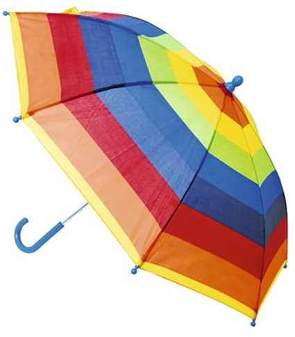 KAV Kids Auto Striped Umbrella - Durable 170T Taslon Fabric - Auto Open Child-Friendly Umbrella, Stylish and Vibrant Design - Rainy Day Essential for Boys and Girls (Striped Multicolour)