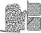 Black Leopard Print Heat-Resistant Insulated Oven Mitt And Pan Lid Mat Set Of 4 For Baking Cooking Grilling