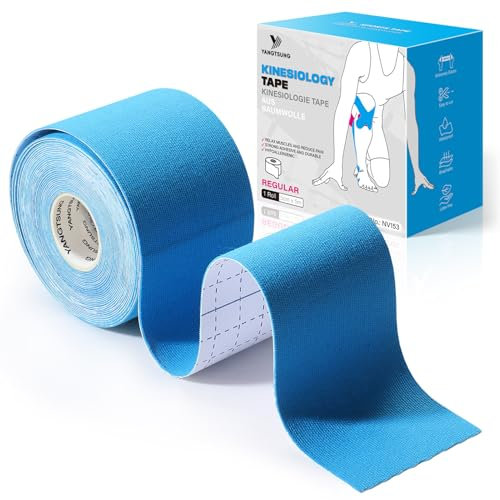 YANGTSUNG Cinta de Kinesiología Tape, 5 m x 5 cm Kinesiotape, Venda Neuromuscular Adhesiva, Cinta Deportiva Elástica Terapéutica para Hombros, Rodilla, Codo, Alivio Dolor Muscular