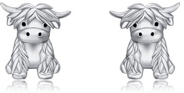 ONEFINITY Highland Cow Ohrstecker 925 Sterling Silber Highland Cow Schmuck Geschenke für Frauen