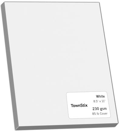 24 Stück, 230gsm - Tonkarton Tonpapier Weiß, 8.5 x 11