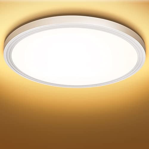 Deckenlampe Led Deckenleuchte Flach Rund - Warmweiß 18W 3000K 1600LM IP44 LED Badezimmer Lampe Badlampe Decke Küchenlampe für Bad Flur Schlafzimmer Balkon Wohnzimmer Küche Keller Lampe UltraDünn 223mm
