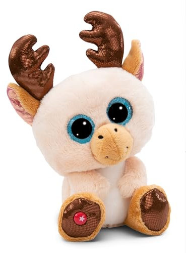 NICI Kuscheltier GLUBSCHIS Rentier Mandellin 15cm beige - Stofftier aus weichem Plüsch, niedliches Plüschtier zum Kuscheln und Spielen, für Kinder & Erwachsene, tolle Geschenkidee - 48854
