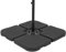 Pied de parasol extérieur 4 dalles 60l noir avec ancrage plastique remplissable stable pour support croix balcon terrasse jardin universel SPRINGOS