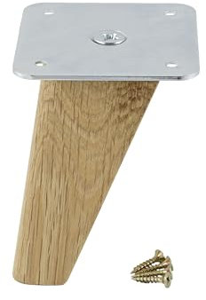 Rowzec Design 4er Set, 12 cm, Mid-Century Möbel Beine aus Eichenholz, Möbelfüße für Kallax, Besta, Schrank, Sofas, Betten, Kommode (mit Montageplatte)