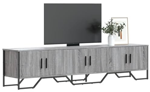 Somanki TV-Schrank Grau Sonoma 180x34x41 cm Holzwerkstoff, TV Lowboard, Fernsehschrank, Fernsehtisch, Fernseher Schrank, TV Sideboard, TV Board, TV Cabinet, TV Bank, TV Kommode - 848592